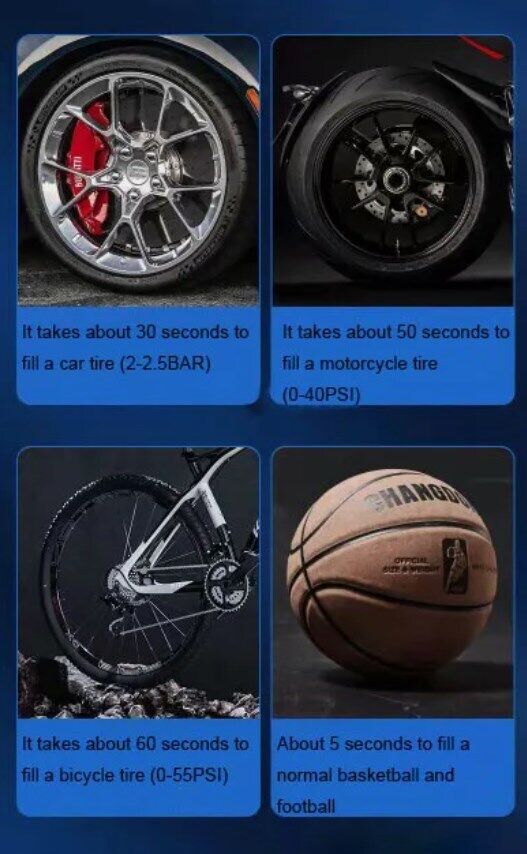 Car Tire Inflator Cordless Digital Display Rechargeable Tire Air Compressor