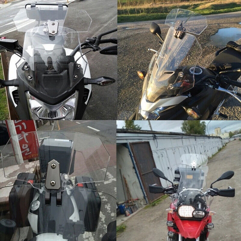 Motorcycle Motorbike Clip On Windshield Wind Screen Deflector Extension Spoiler