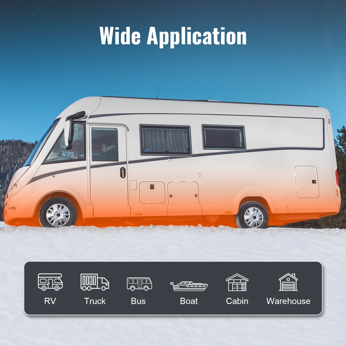 VEVOR Air Heater 12V 2KW Bluetooth App LCD Display For Car Bus RV Indoors
