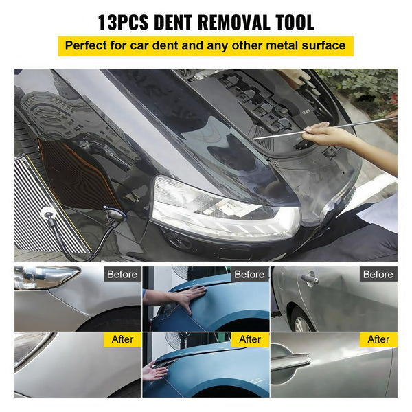13 Piece Set Rod Dent Removal Kit, Professional Hail Dent Removal Tool For Minor Dents, Door Nails, And Hail Damage - It Does Not Ship On Weekends Selling On Amazon Is Prohibited