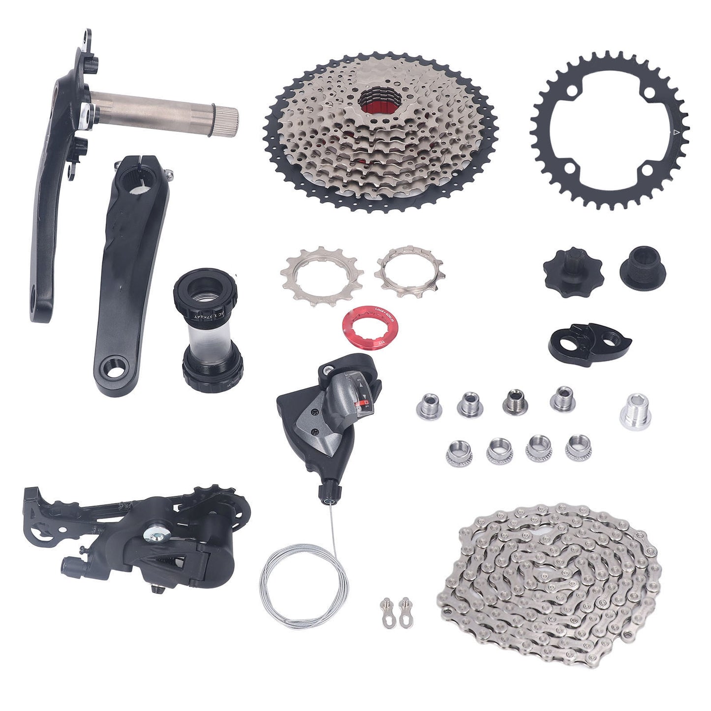 10 Speed Groupset 10 Speed 46T Cassette Crank Arm Bottom Bracket Thumb Shifter Rear Derailleur Set 36T Cassette Sprocket