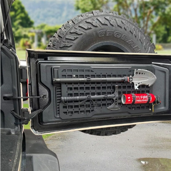 Panneau tactique de hayon pour kit d'outils de hayon Wrangler, supports de rangement compatibles avec Wrangler 2007-2022 JK JKU 2018-2022 JL JLU