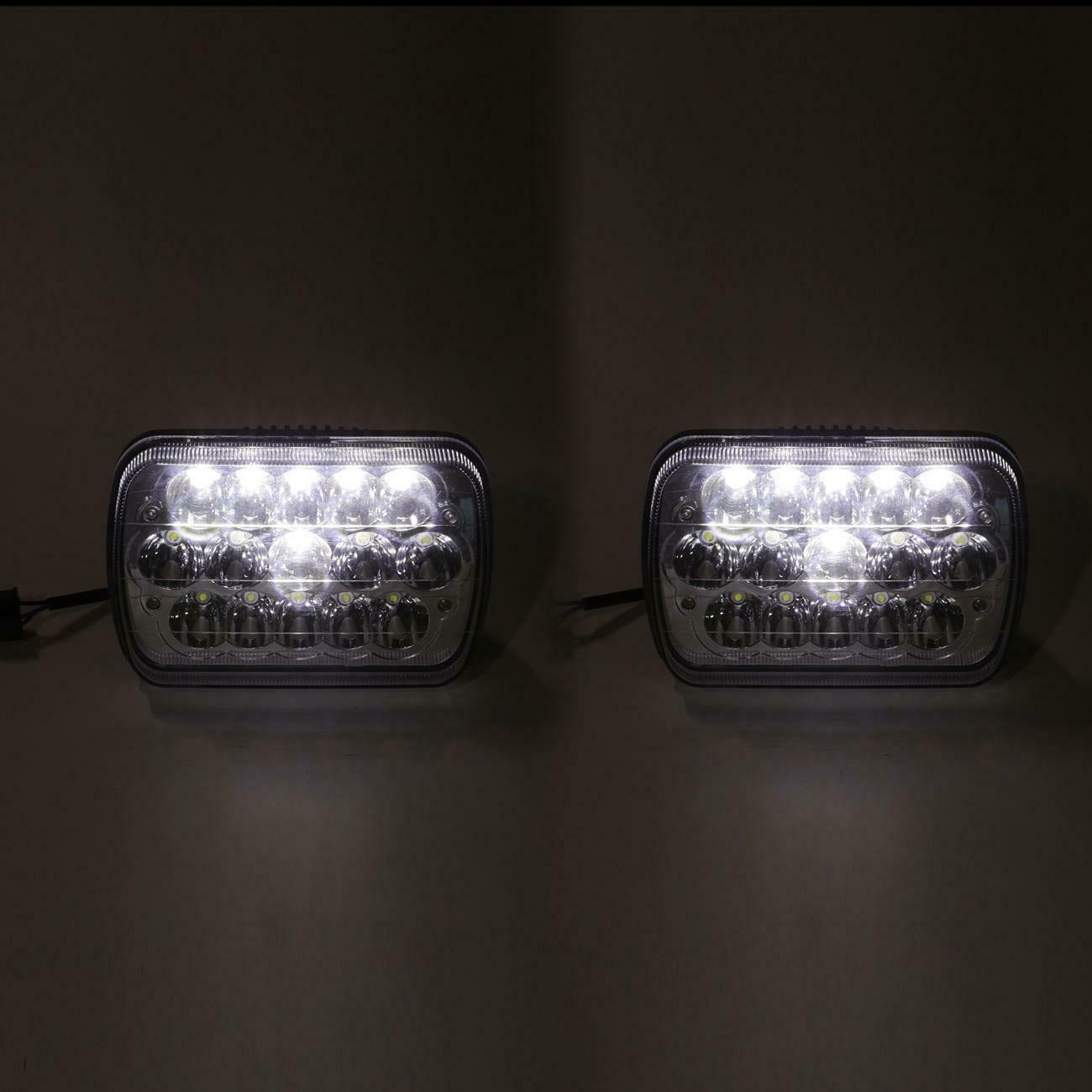 Lot de 2 phares LED 7 x 6 à faisceau scellé DRL pour Wrangler JK TJ CJ LJ