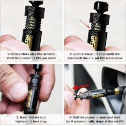 4PCS Tyre Deflators Air Quick Deflator 10-30 PSI Tire Valve Core Tool Portable