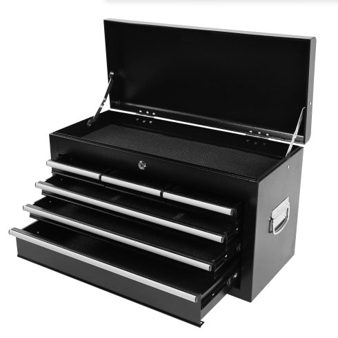 8-Drawer Rolling Tool Chest With Wheels, Large Tool Cabinet With Drawers, Mobile Steel Tool Storage Organizer With Lock&Liner For Warehouse, Workshop, Black