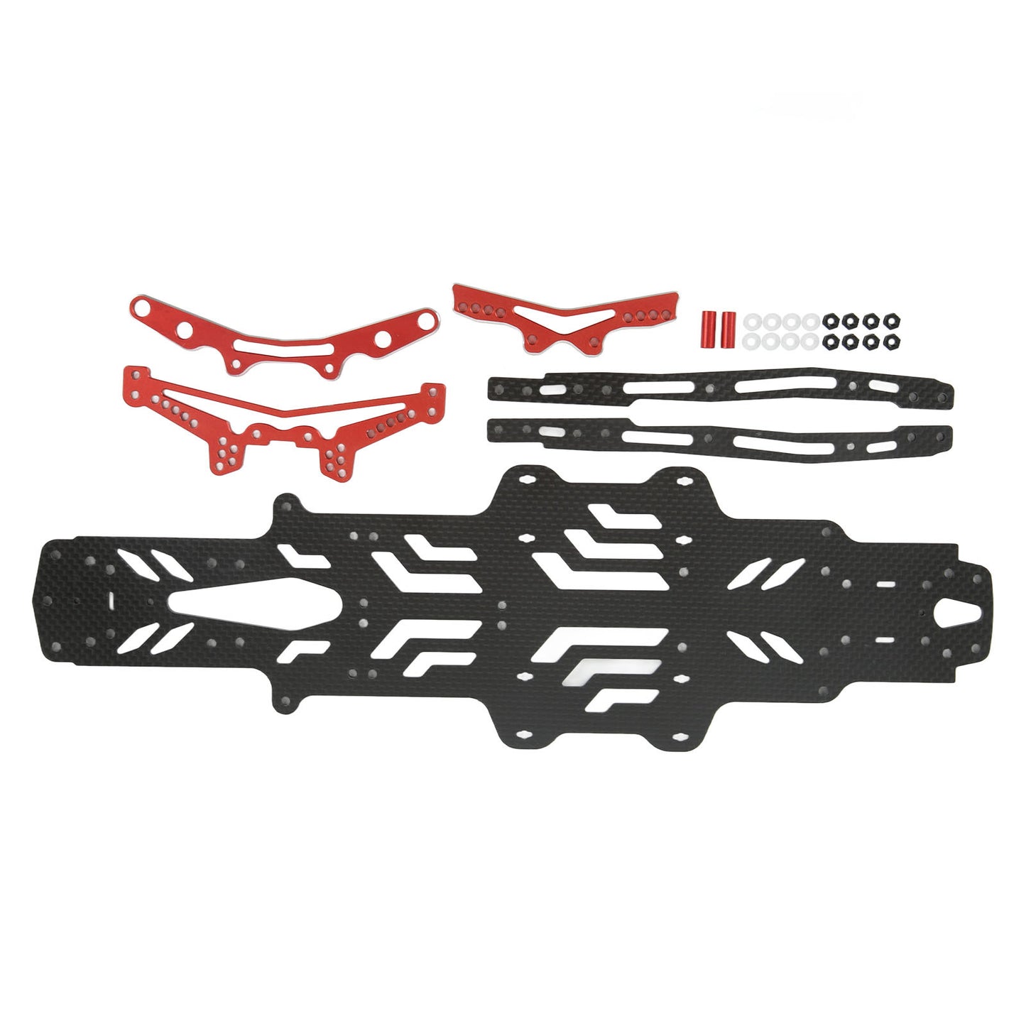 RC Drift Racing Chassis Carbon Fiber Aluminum Alloy RC Car Chassis Plate for MST RMX2.0S RRX2.0S 1/10 Black
