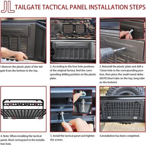 Tailgate Table Foldable Rear Cargo Shelf Compatible With Jeep Wrangler 2007-2018 JK JKU 2018-2022 JL JLU