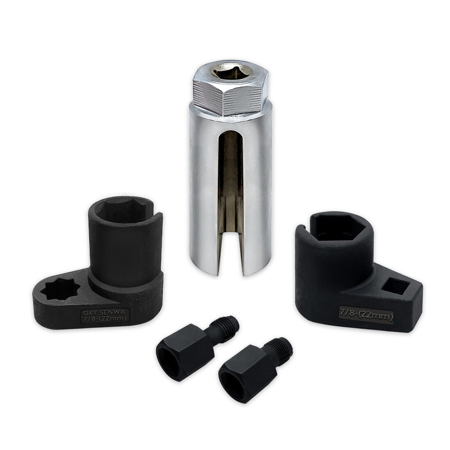 5Pcs 22mm Lambda Oxygen Sensor Socket Remove Set Kit Thread Chasers Tool W Case