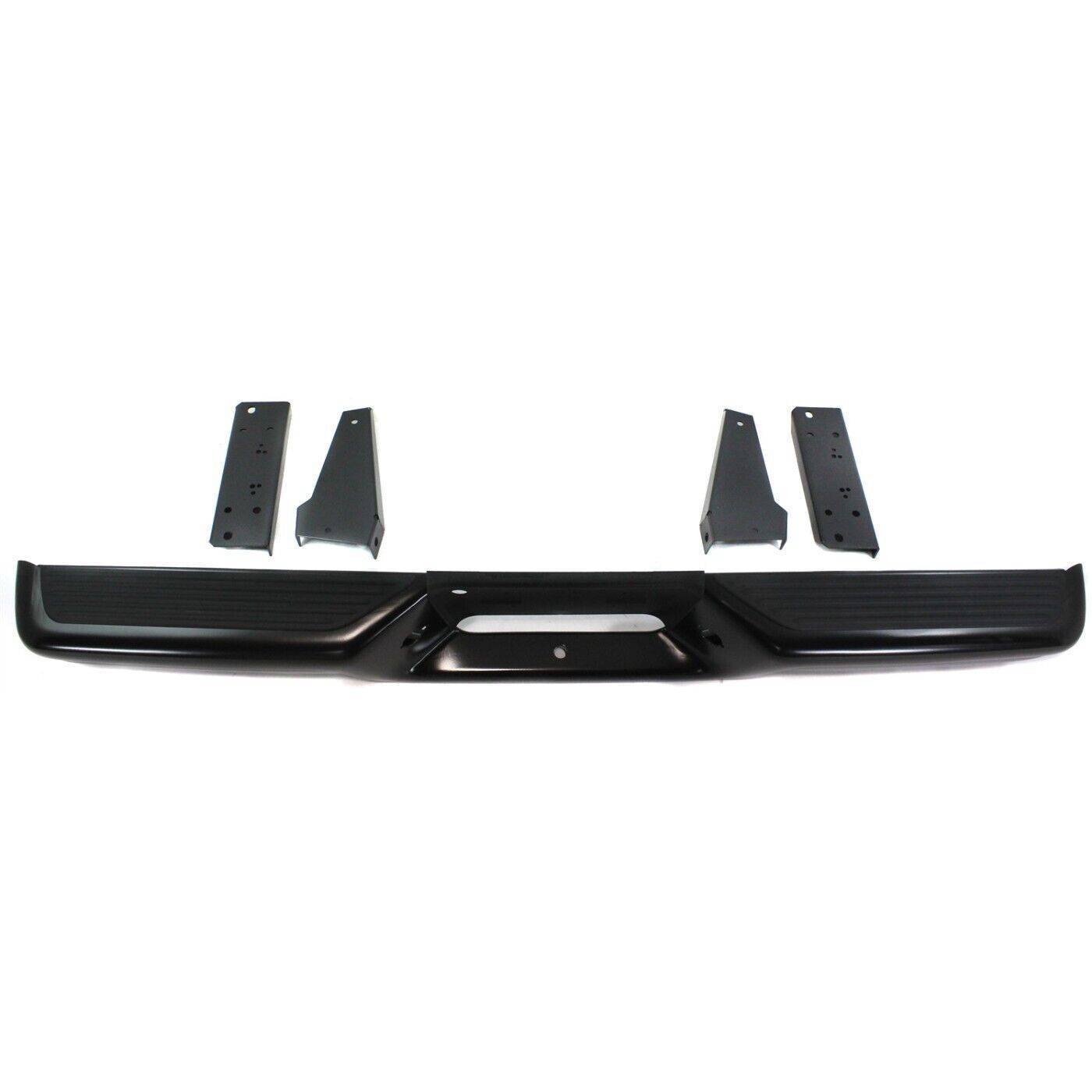 Step Bumper Assembly For 1997-2004 Dodge Dakota Powdercoated Black With Bracket