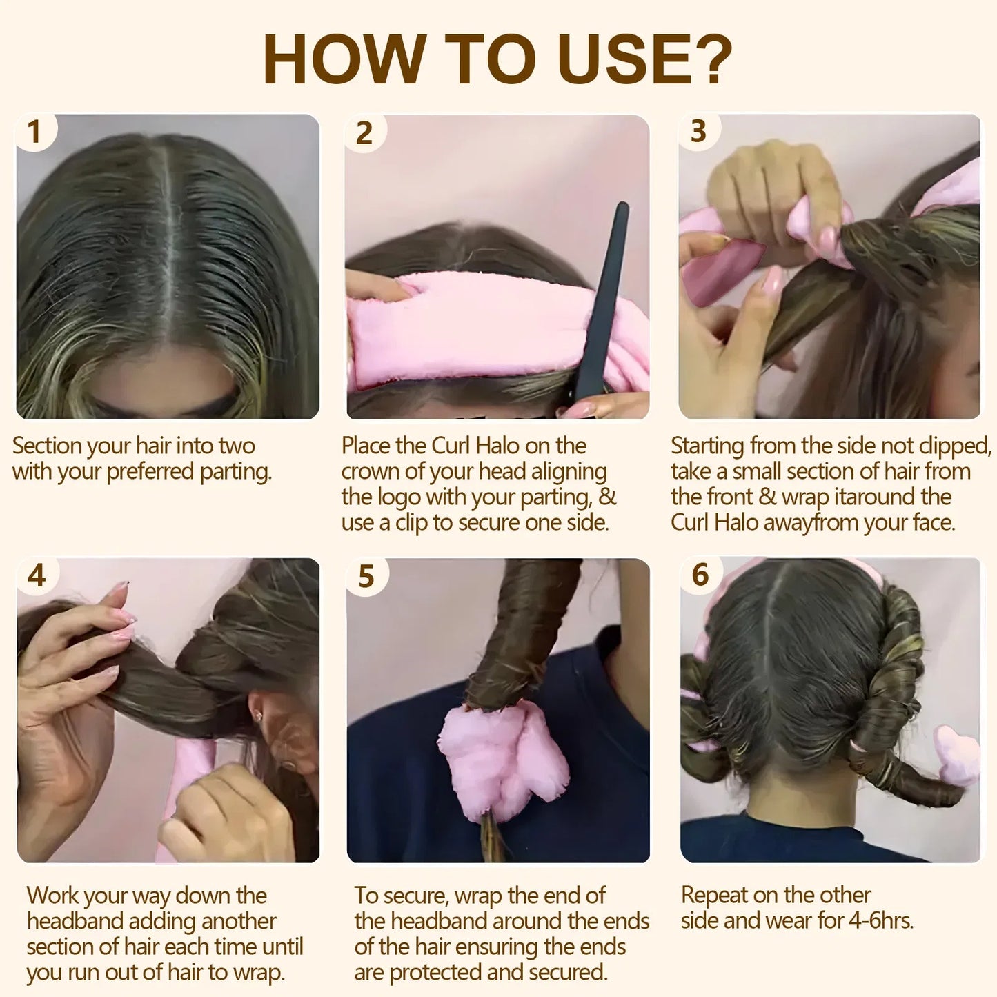 Satin Heatless Hair Curler, Lazy Natural Soft Wave DIY Heatless Curls For Sleep In Overnight, For All Hair Types - Pink