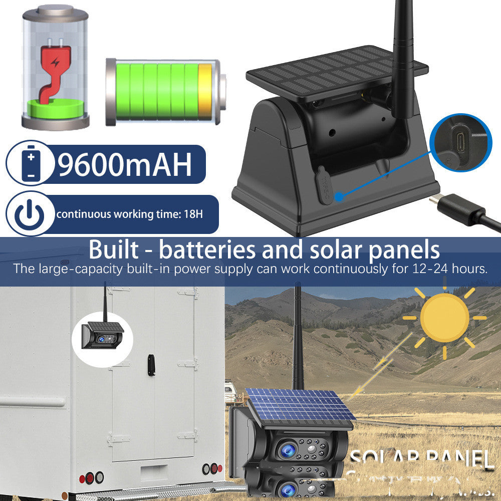 Caméra de charge solaire sans fil, système de surveillance d'image inversée avec aspiration magnétique