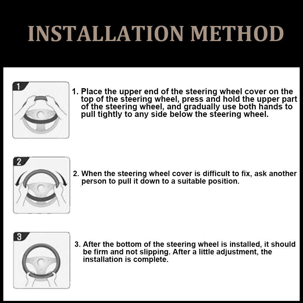 Carbon Fiber Perforated Leather Car Steering Wheel Cover 38cm Universal Interior