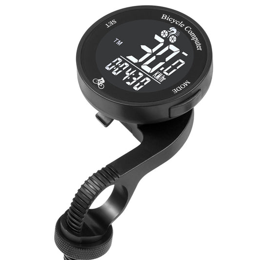 Black Wireless Waterproof Mountain Bike Round Tachymeter