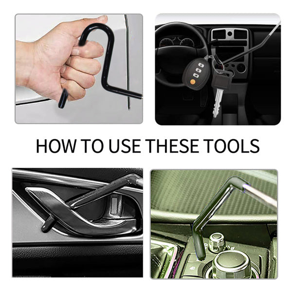 Stainless Steel Car Emergency Key Hook Tool Hook Handle Purple Warp 18 Piece Set Wedge Airbag Wrench Combination Tool