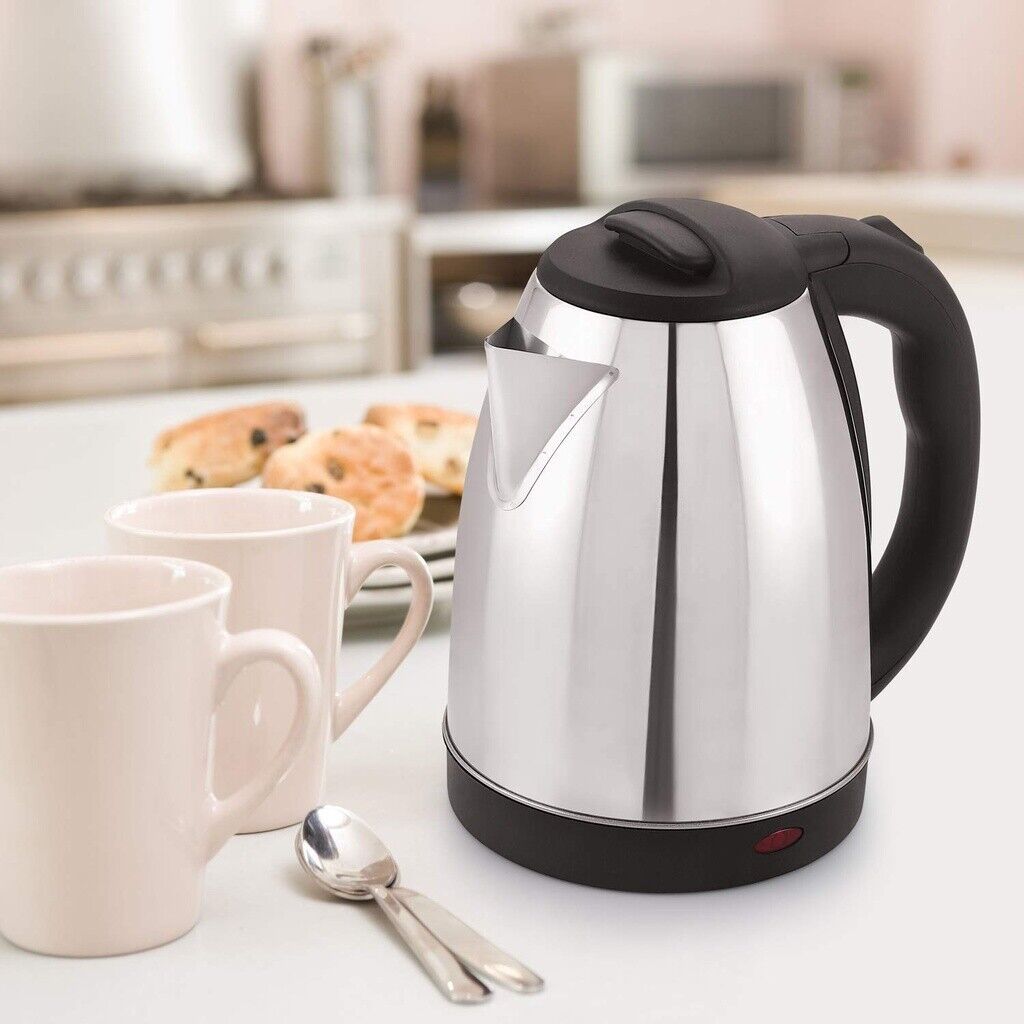 Cordless Electric Kettle 1.8L 1500W Stainless Steel Jug Overheat Protection 360