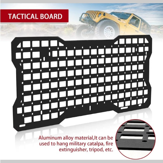 Panneau tactique de hayon pour kit d'outils de hayon Wrangler, supports de rangement compatibles avec Wrangler 2007-2022 JK JKU 2018-2022 JL JLU