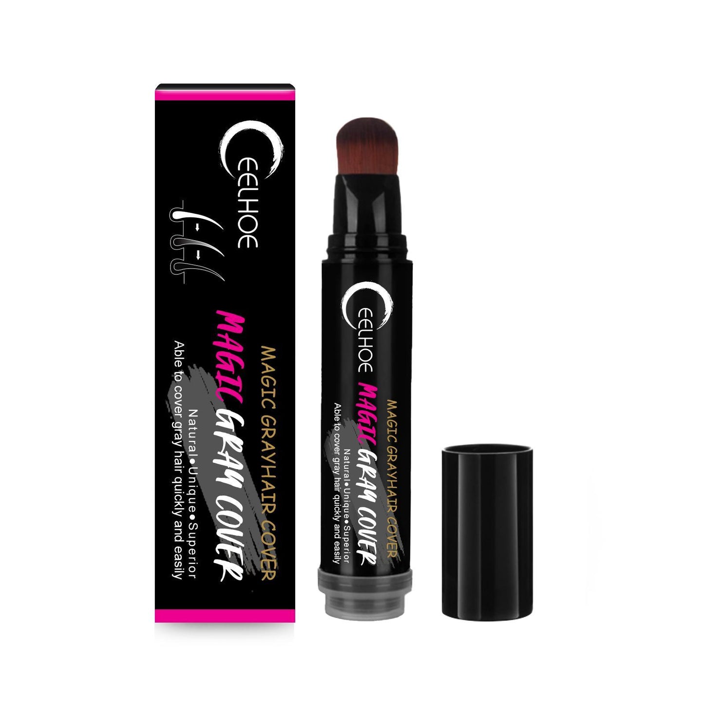 EELHOE Disposable Plant Hair Salon Root Touch Up Hair Chalk Hair Dye Pen For Roots, Haircolor Touch-Up Stick To Cover Gray Hair Root For Man And Women