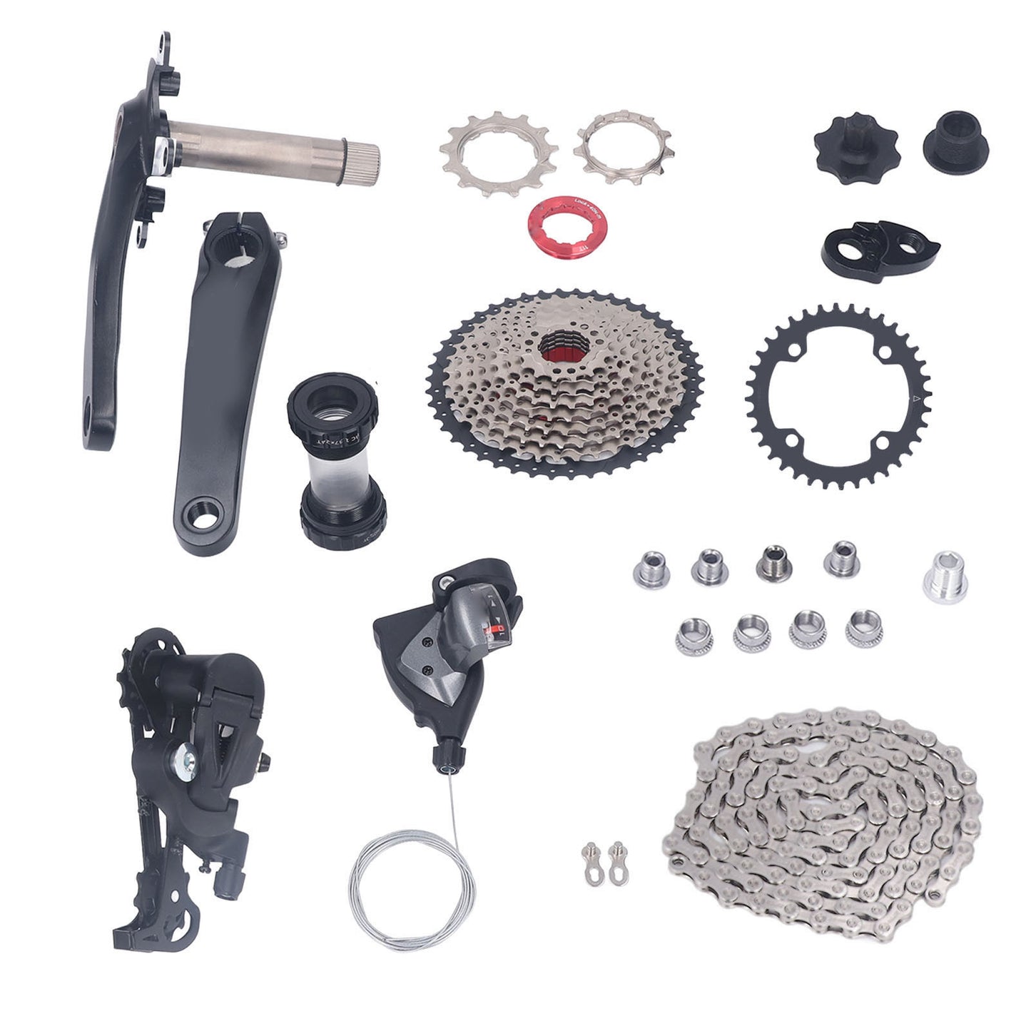 10 Speed Groupset 10 Speed 46T Cassette Crank Arm Bottom Bracket Thumb Shifter Rear Derailleur Set 36T Cassette Sprocket