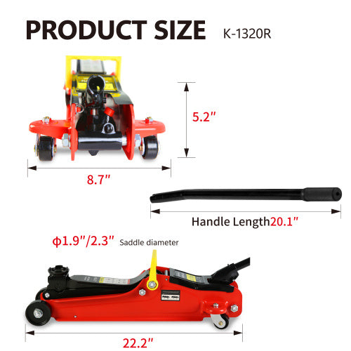2 Ton Low Profile Floor Jack With Floor Jack Lift Range Of 3.3 Inches-15.2 Inches Unavailable Platforms- Welfel , Temu