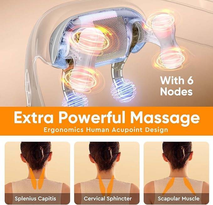 Electric Neck Massager With Heat - Neck And Shoulder Massagers For Pain Relief