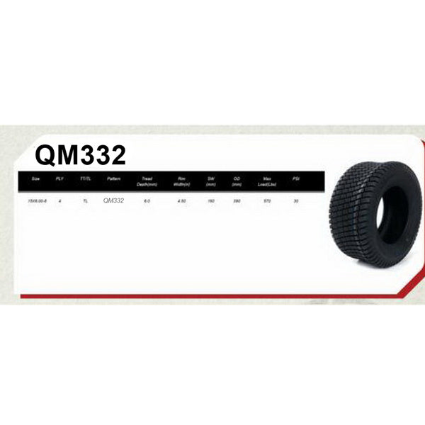 15x6.00-6 4PR Turf Tires 30 QM332 X2