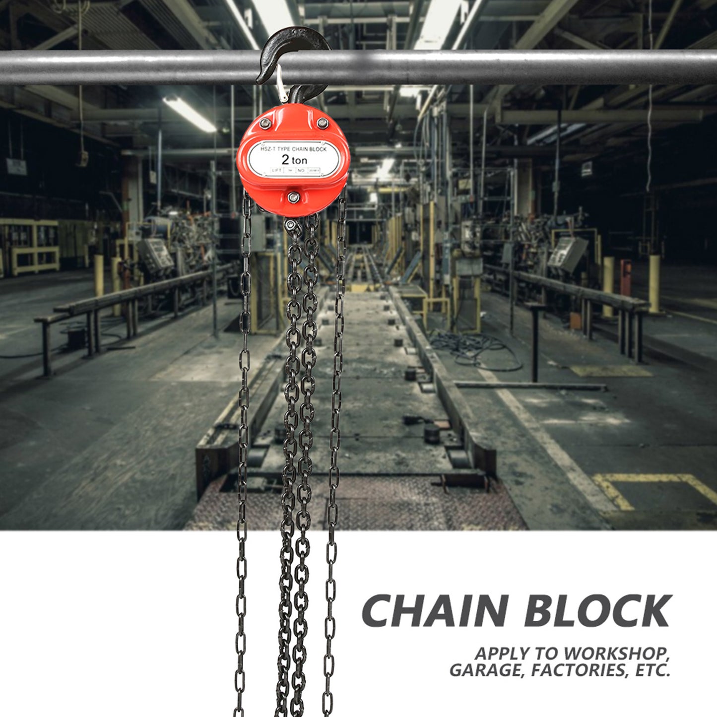 2T Chain Puller Block Fall Chain Hoist Hand Tools Lifting Chain with Hook