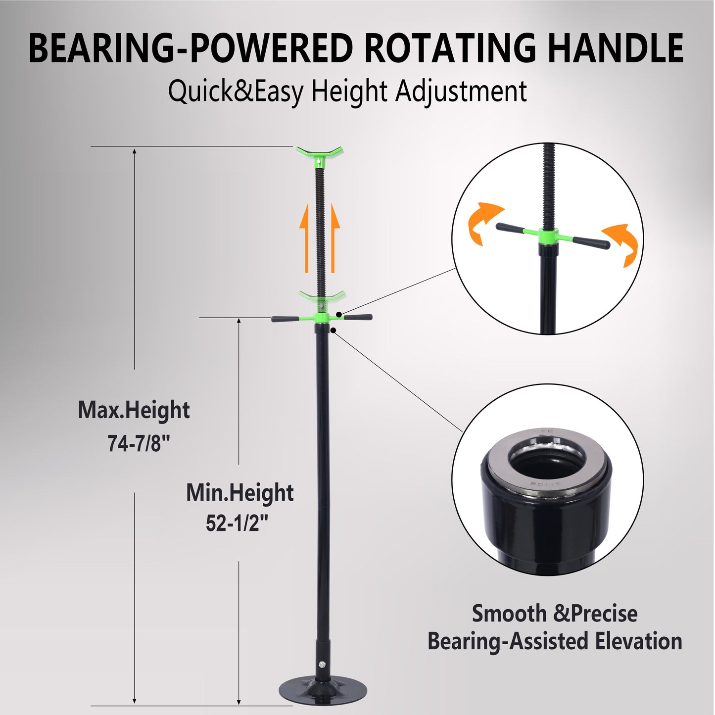 The Hoist Under-support Frame 1650 Lb Capacity Jack Bracket Has Been Lifted From 52 Inches To 74 Inches