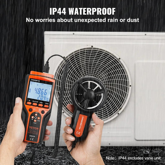 Split Handheld Anemometer, Digital Wind Speed CFM Meter Gauge With LED Backlight Screen, Measures Wind Velocity Wind Temperature Air Flow Wind Chill, For Sailing Surfing Flying HVAC