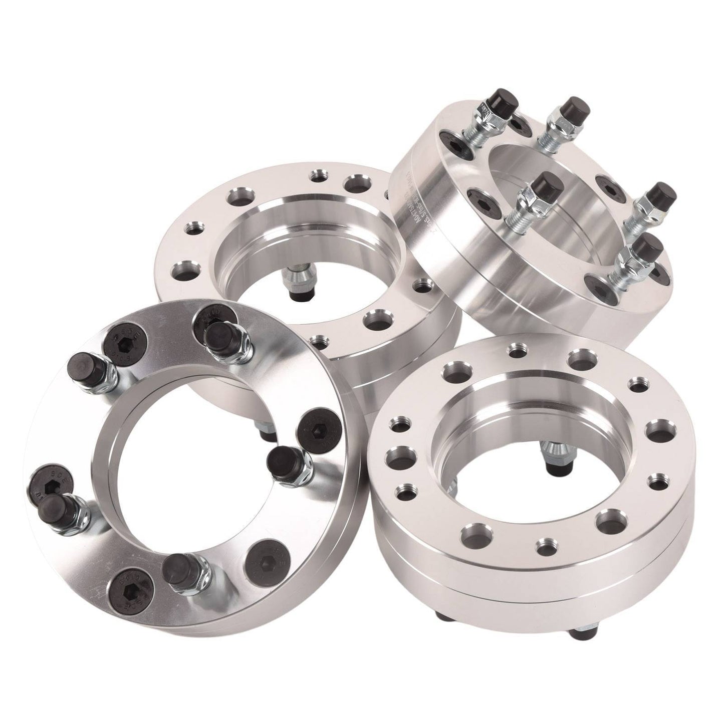 4x 6x5.5 To 5x5 Wheel Adapters 2'' Use 5 Lug Wheels On 6 Lug Trucks M14x1.5