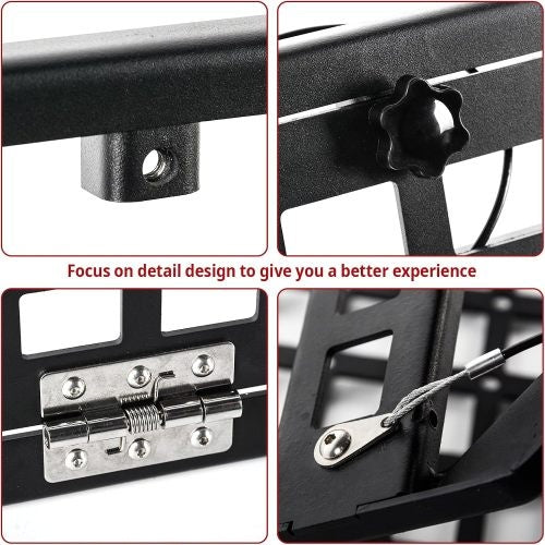 Tailgate Table Foldable Rear Cargo Shelf Compatible With Jeep Wrangler 2007-2018 JK JKU 2018-2022 JL JLU
