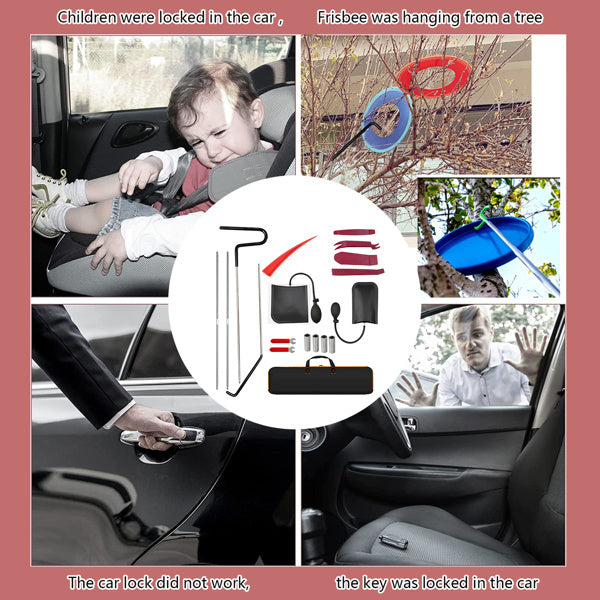 Stainless Steel Car Emergency Key Hook Tool Hook Handle Purple Warp 18 Piece Set Wedge Airbag Wrench Combination Tool