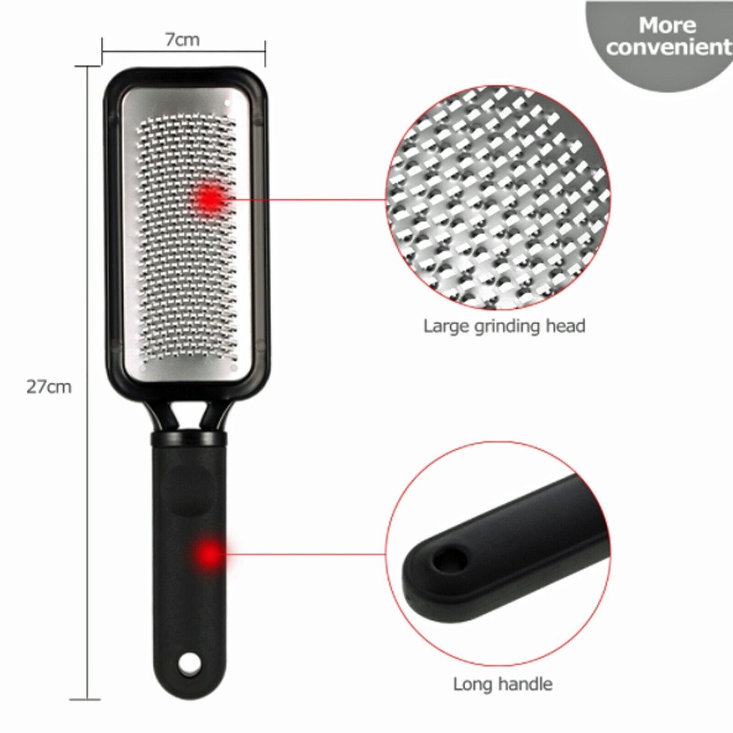 Foot File Scraper Rasp Hard Dead Dry Skin Remover Grater Callus Pedicure Black