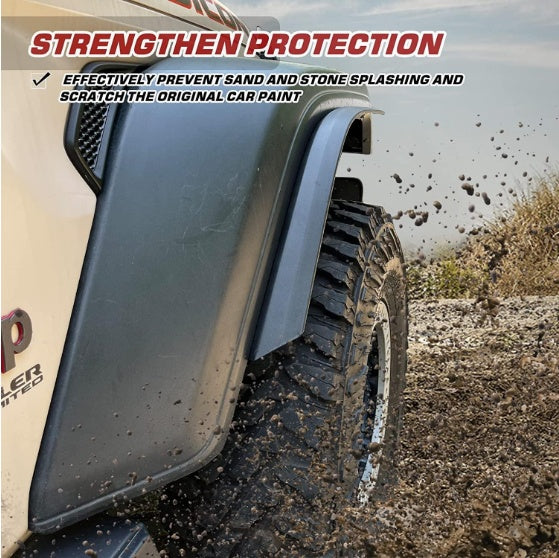 Front  Rear Fender Flares Compatible With 2018-2023 Wrangler JL  JLU Unlimited Sahara, Off-Road Wheel Flares Liner 4 PCS