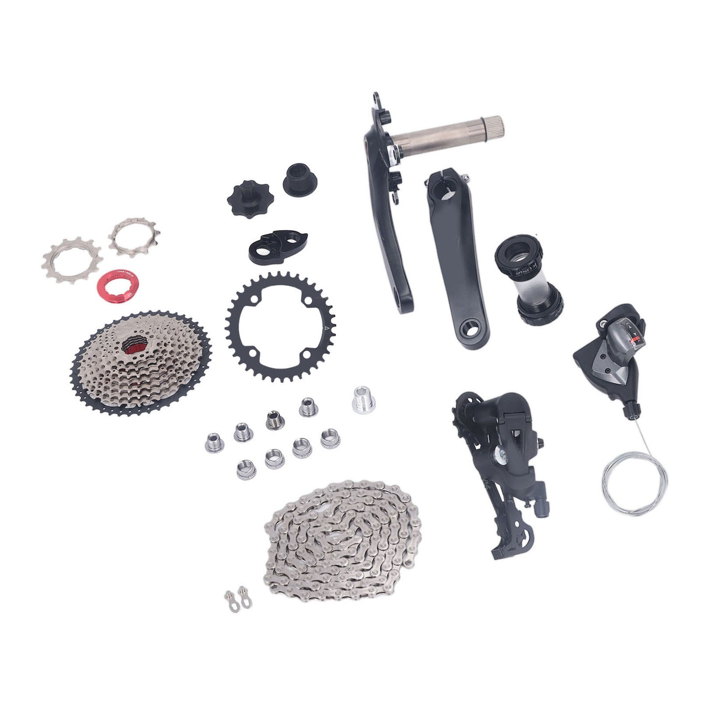 10 Speed Groupset 10 Speed 46T Cassette Crank Arm Bottom Bracket Thumb Shifter Rear Derailleur Set 36T Cassette Sprocket