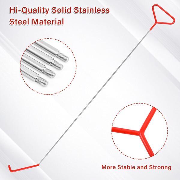 1 Pack 66 Inch Garage Door Puller, Long Reach Tool Outdoor Steel Wheel Puller Fifth Push Puller