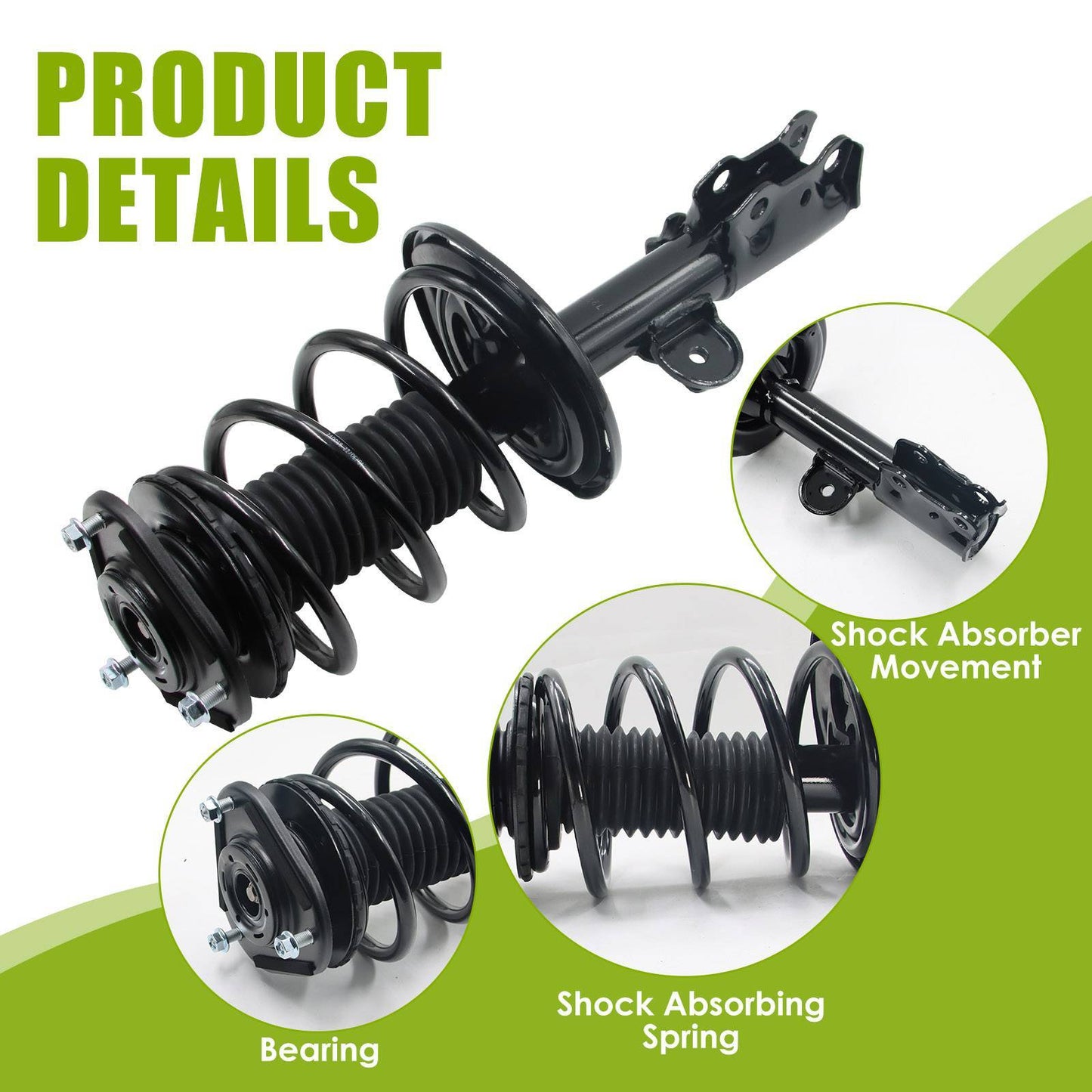 Full Of 2 For RAV4 2006-12 Front Complete Strut Shocks Springs Suspension