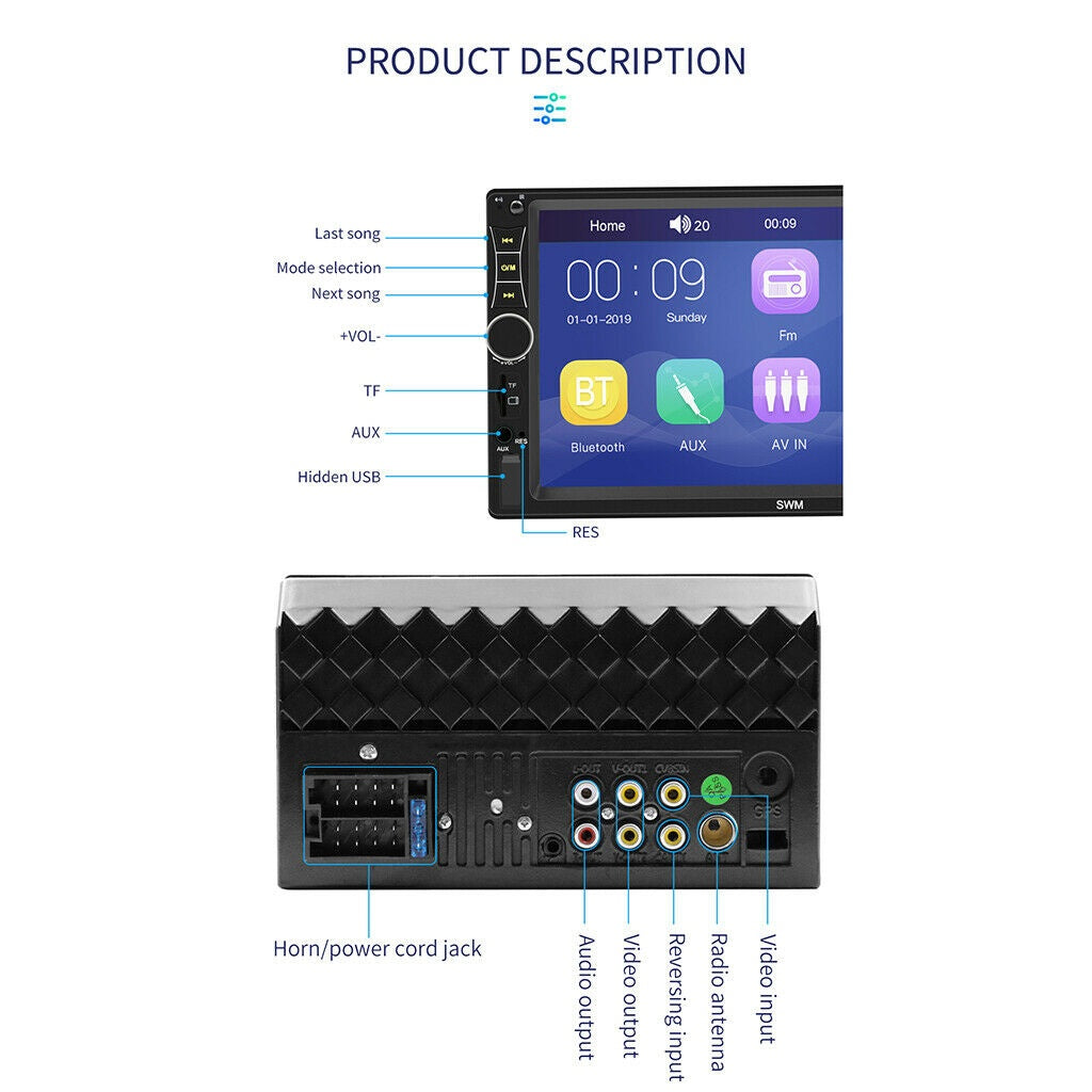 Reversing image touch HD car player