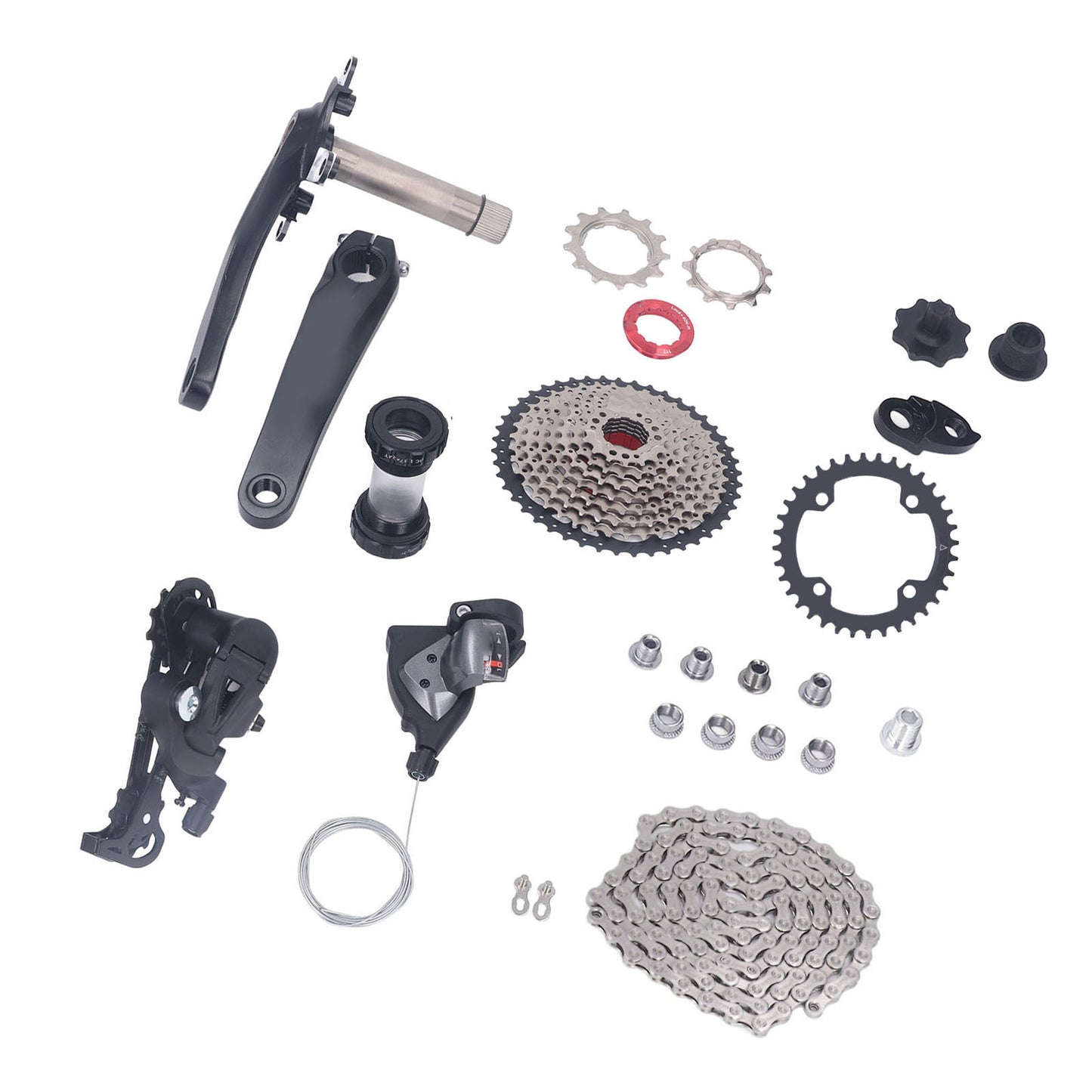 10 Speed Groupset 10 Speed 46T Cassette Crank Arm Bottom Bracket Thumb Shifter Rear Derailleur Set 36T Cassette Sprocket