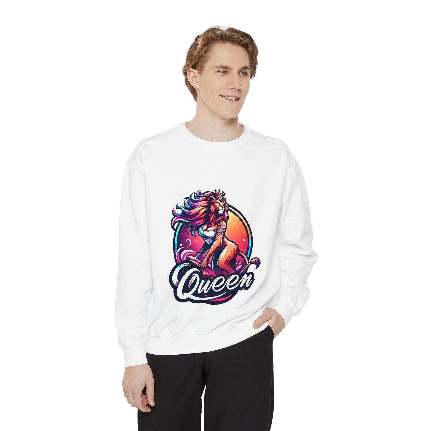 Sweat-shirt unisexe teint en pièce
