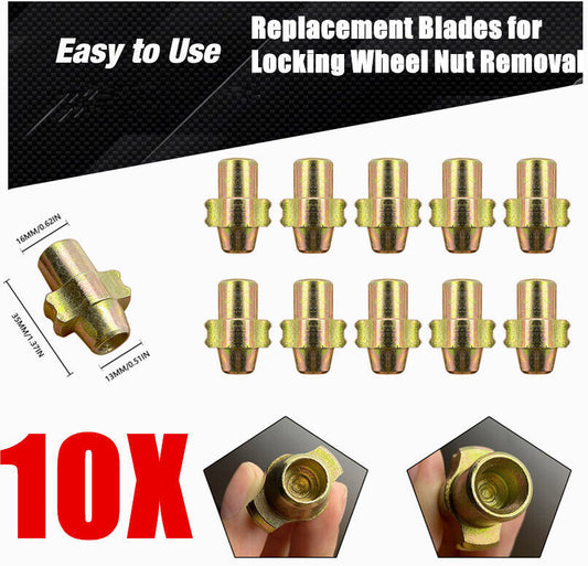 10PCS C Blade Replacement Blades For Locking Wheel Nut Removal Remover Tool Set
