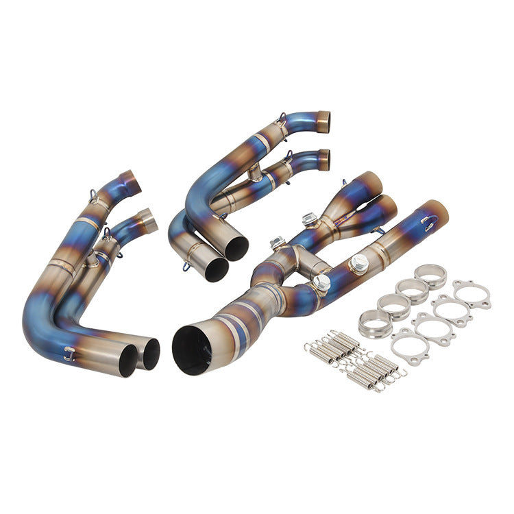 Torche adaptée au tuyau d'échappement modifié avant en alliage de titane S1000RR pour moto et voiture de sport S1000R