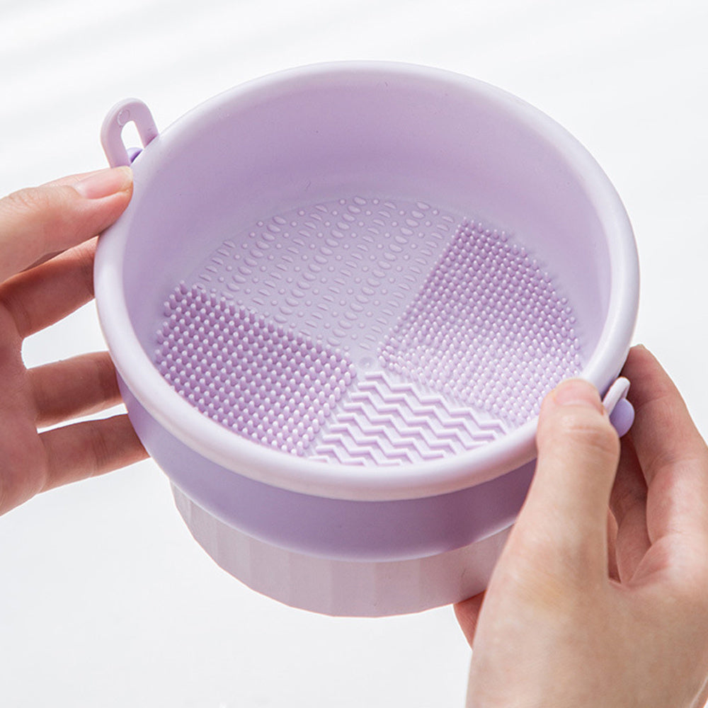 Makeup Brush Cleaning Bowl Beauty Egg Cleaning Tool Storage Set Brush Powder Puff Dry Cleaning Silicone Drying Shelf