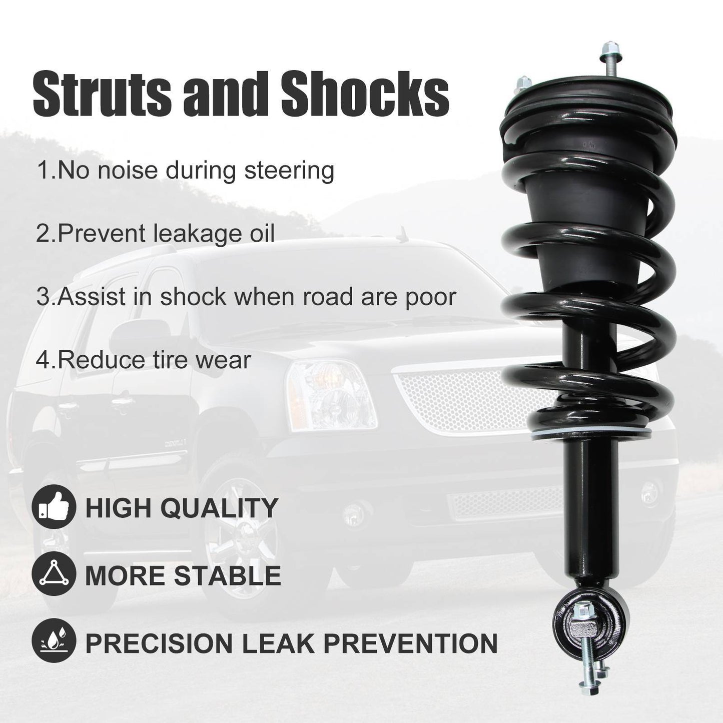 Front Complete Struts Rear Shock Absorbers Kit Set Of 4 For Chevy Tahoe 5.3L V8