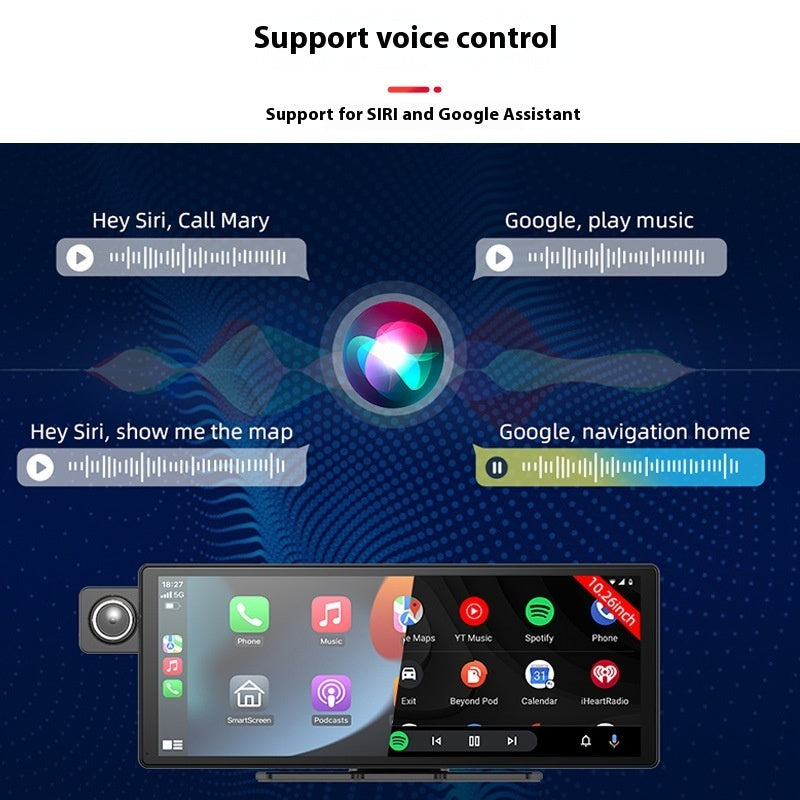 3 Camera CarPlay Driving Recorder Split Screen