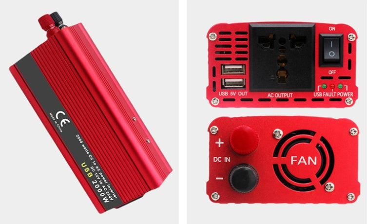 Sine Wave Inverter Dual Usb 2000W Power Converter Dc 12V 24V Portable Car Inverter