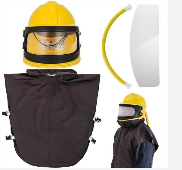 Oxygen-Supply Sandblasting Helmet, Thermostat, One-Piece Sandblasting Helmet