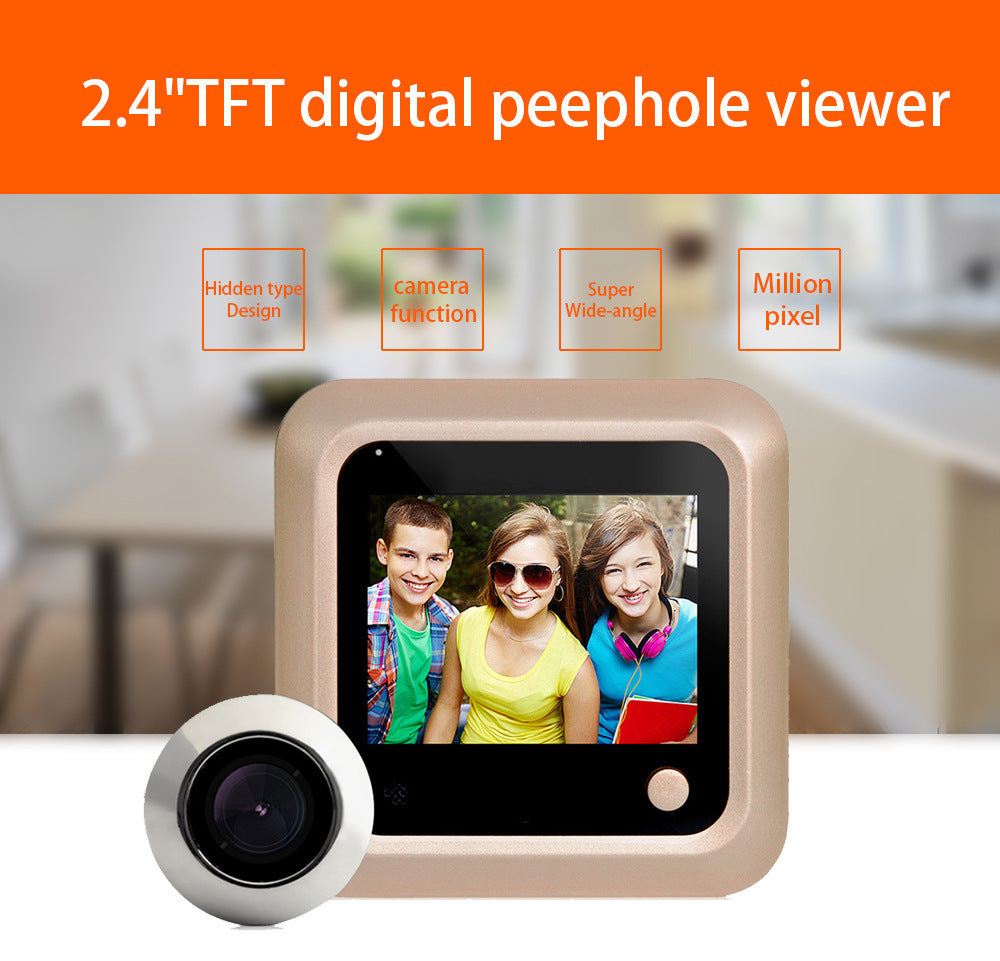 Hidden Smart Electronic Peephole Wired Anti-Theft Door Mirror Video Doorbell