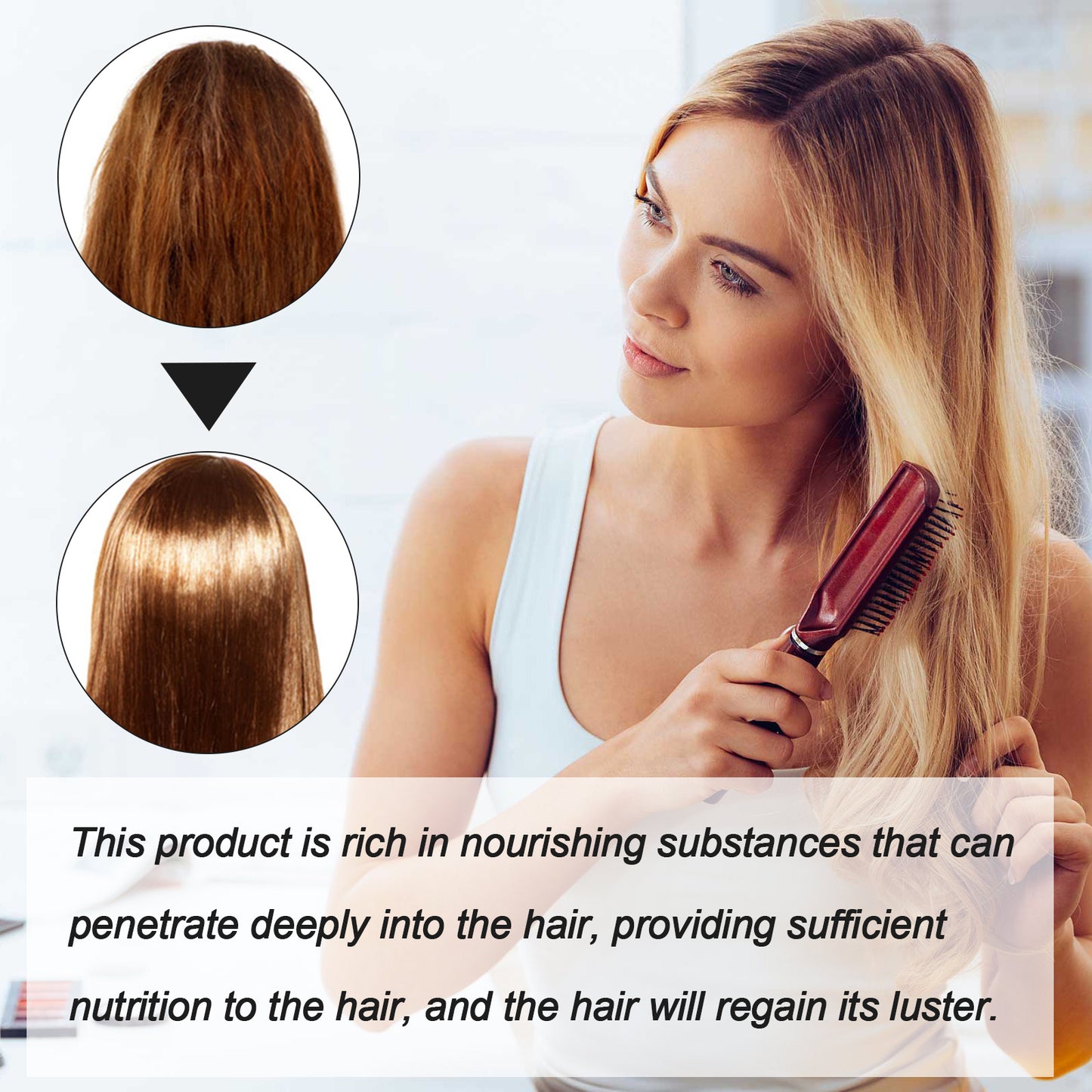 EELHOE Hair Straightening Mousse Smoothing Conditioner Smoothes Frizz And Split Ends Repairs Damaged Hair Leave-In Treatment Cream