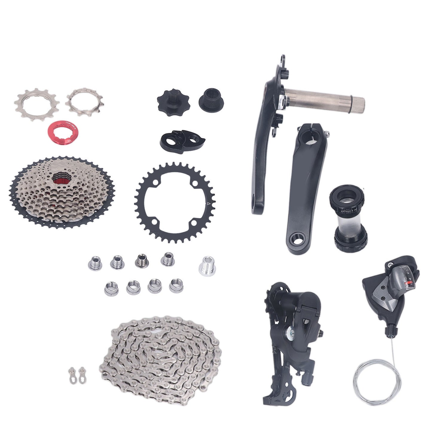 10 Speed Groupset 10 Speed 46T Cassette Crank Arm Bottom Bracket Thumb Shifter Rear Derailleur Set 36T Cassette Sprocket