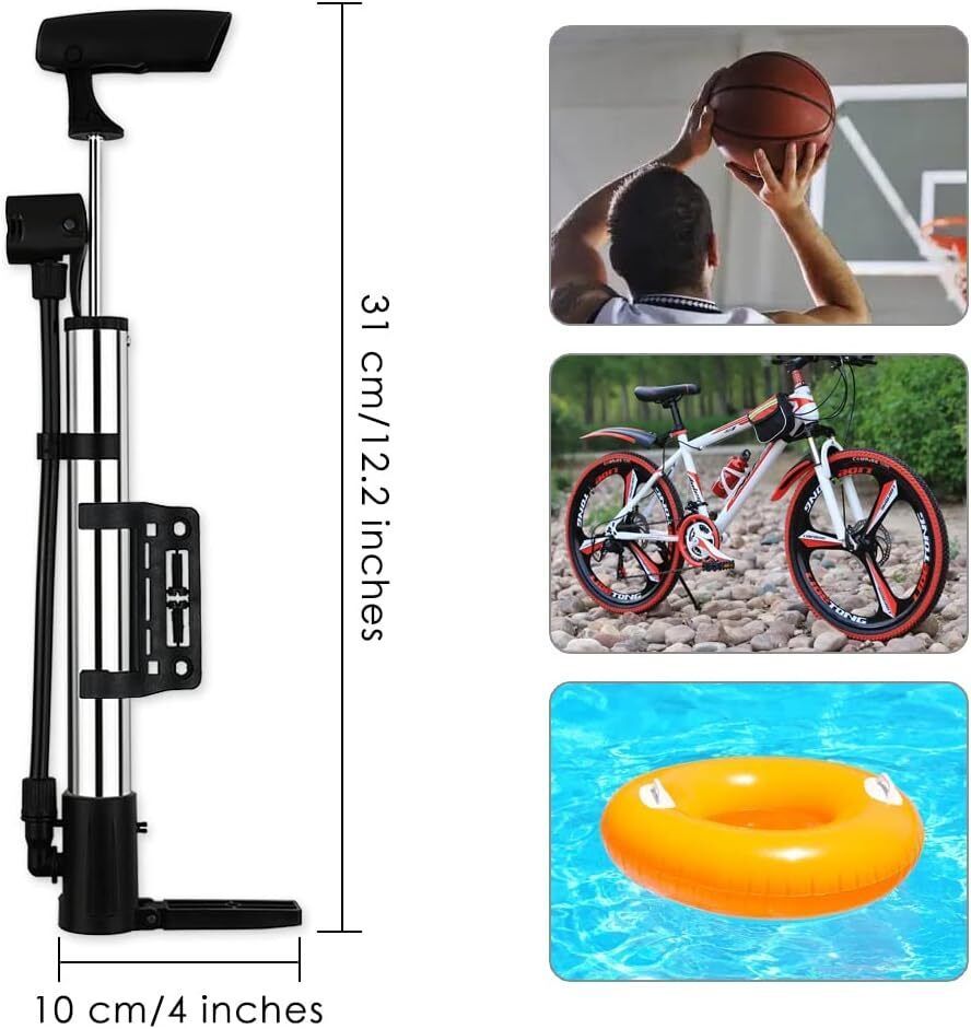 Mini Bike  Portable Bicycle Tyre Inflator Hand Schrader Presta Valve